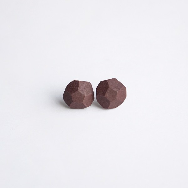 Picture of Chocolate Silver Earrings 'Stones'