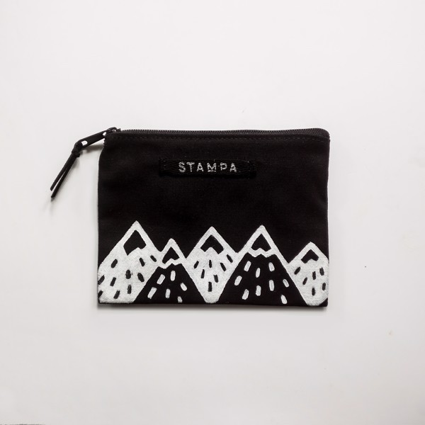 Picture of Small Black Mountains Zipper Vegan Pouch
