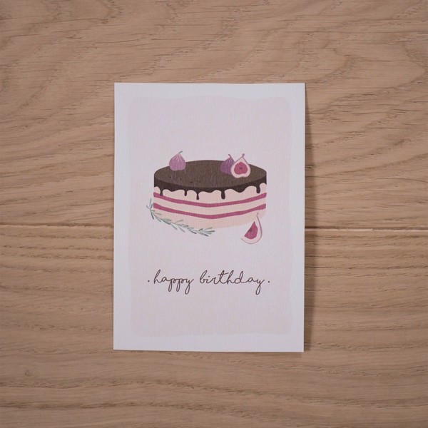 Снимка на Поздравителна картичка - Торта със смокини
