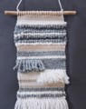 Снимка на Ръчно тъкан сив декор за стена от памук, вълна и дърво