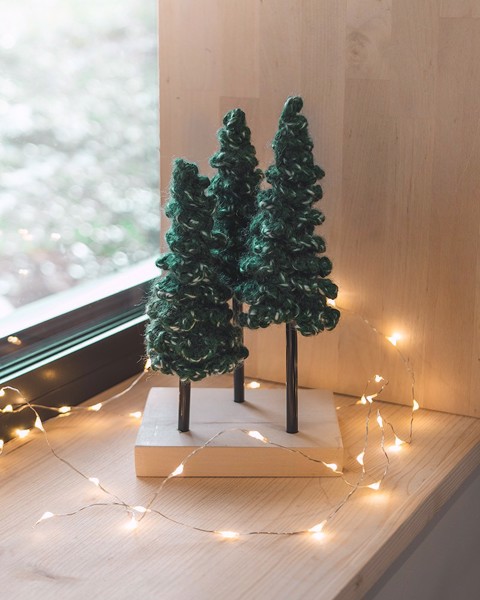 Picture of Scandinavian Christmas Trees with wooden base
