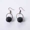 Picture of Black Hoop Earrings 'Stones'
