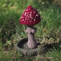 Picture of Large Crochet Burgundy Fly Agaric / Amanita Mushroom