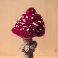 Picture of Large Crochet Burgundy Fly Agaric / Amanita Mushroom