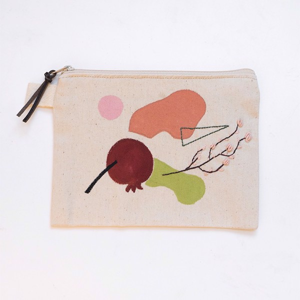 Picture of Zipper Pouch with Pomegranate Embroidery