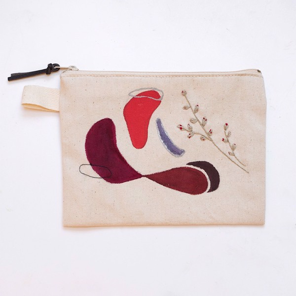 Picture of Zipper Pouch with Poppy Embroidery