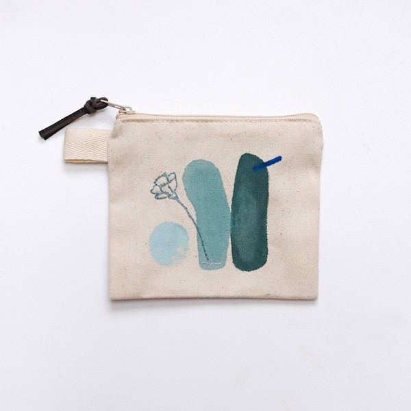 Picture of Small Zipper Pouch with Forget-me-not Embroidery