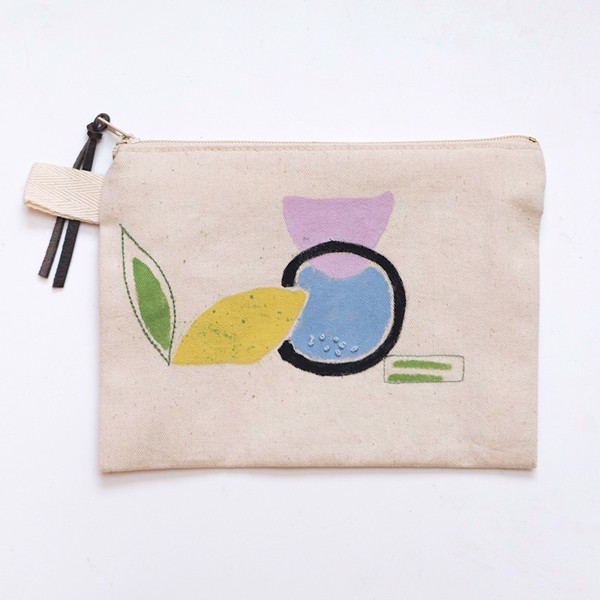 Picture of Zipper Pouch with Lemon Embroidery